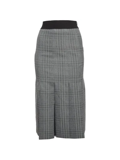 Pre-owned Maje Pleated Midi Skirt In Gray