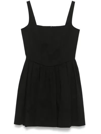 Maje Pleated Mini Dress In Black