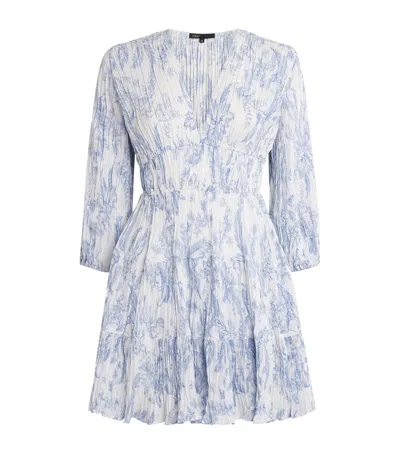 Maje Pleated Mini Dress In White