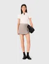 Maje Pleated Rhinestone Skort In Neutral