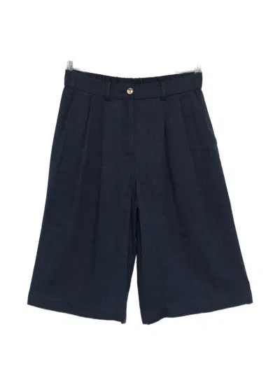 Maje Pleated Shorts In Blue