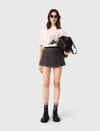Maje Pleated Skort In Gray