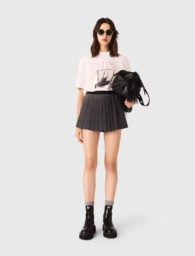 Maje Pleated Skort In Gray