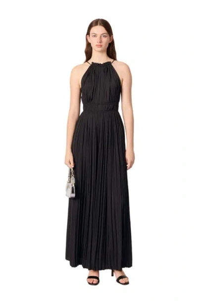 Maje Pleated Trouser Suit In Black