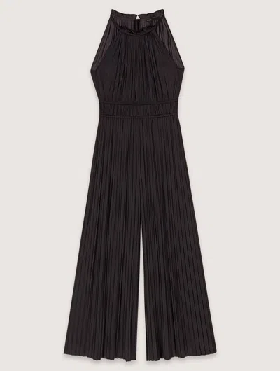 Maje Pleated Trouser Suit In Noir