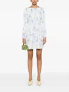Maje Plissé-detailed Mini Dress In Blue