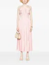 Maje Plissé-effect Maxi Skirt In Pink