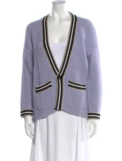 Pre-owned Maje Plunge Neckline Sweater In Purple