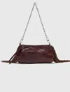 Maje Pochette Miss M Pouch En Cuir Vernis In Brown