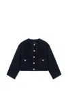 Maje Pocket Button Jacket In Blue