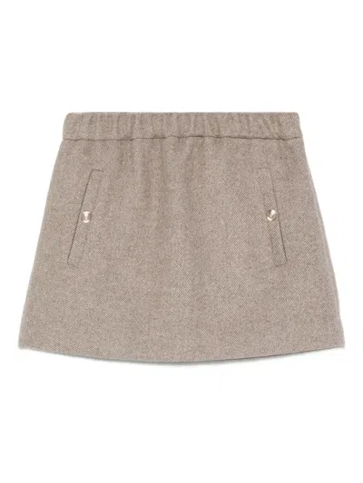 Maje Pocket-detail Elasticated Skirt In Neutral