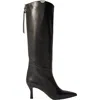 Maje Pointed-toe Leather Boots In Black
