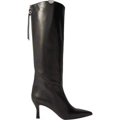 MAJE MAJE POINTED-TOE LEATHER BOOTS
