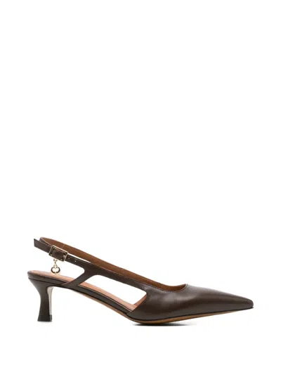 Maje Pointed-toe Slingback Pumps In Brown