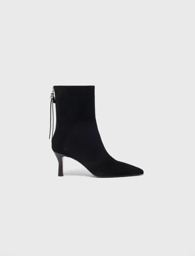 Maje Pointed-toe Suede Ankle Boots In Multi