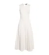Maje Pointelle Beaded Midi Dress In White