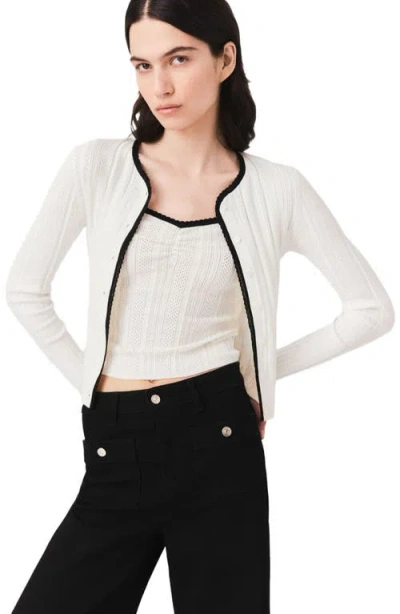 Maje Pointelle Knit Twinset In White