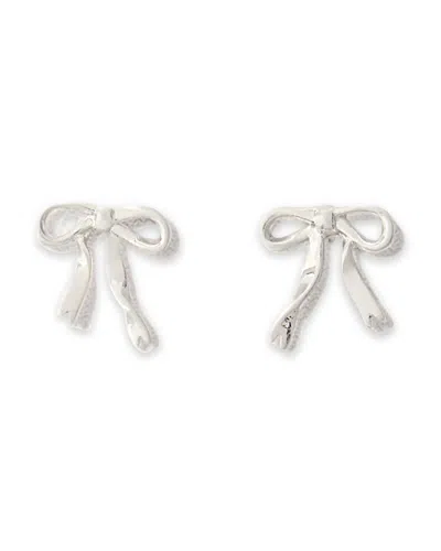Maje Polished Bow Stud Earrings In Silver