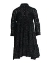 Maje Polka Dot Long Sleeve Dress In Black Polyester In Black