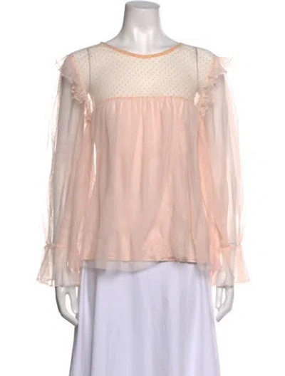 Pre-owned Maje Polka Dot Print Crew Neck Blouse In Neutrals