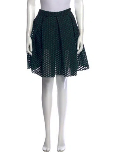 Pre-owned Maje Polka Dot Print Knee-length Skirt In Green