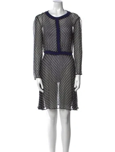 Pre-owned Maje Polka Dot Print Mini Dress In Black