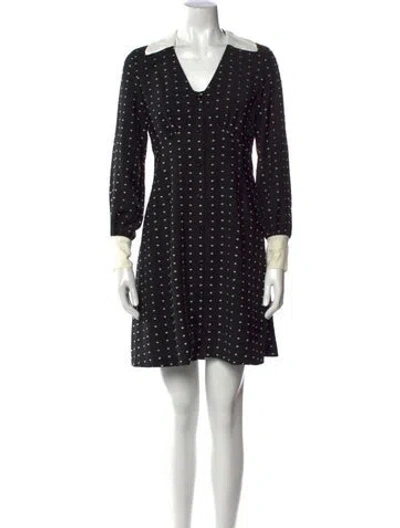 Pre-owned Maje Polka Dot Print Mini Dress In Black