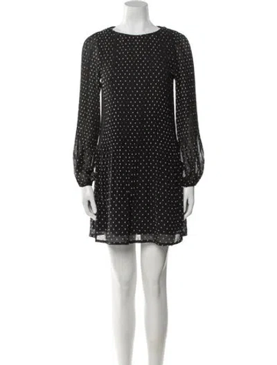 Pre-owned Maje Polka Dot Print Mini Dress In Black