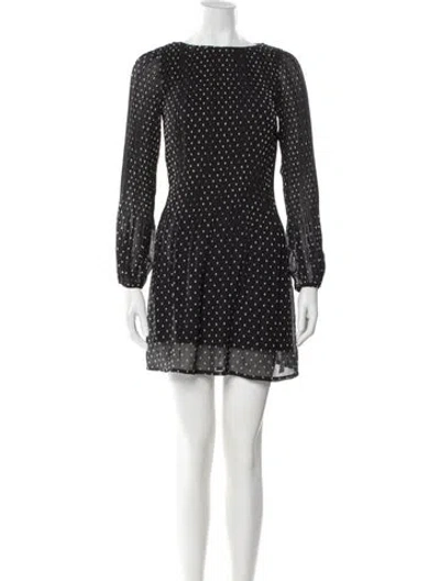 Pre-owned Maje Polka Dot Print Mini Dress In Black