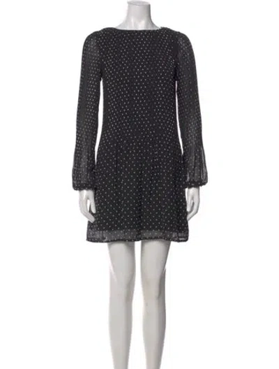 Pre-owned Maje Polka Dot Print Mini Dress In Black