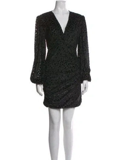 Pre-owned Maje Polka Dot Print Mini Dress In Black