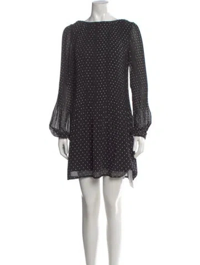Pre-owned Maje Polka Dot Print Mini Dress In Black