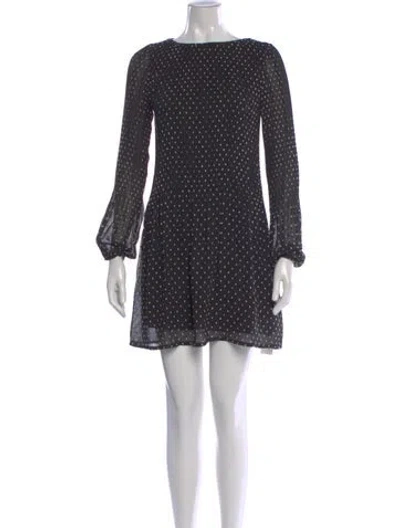 Pre-owned Maje Polka Dot Print Mini Dress In Black