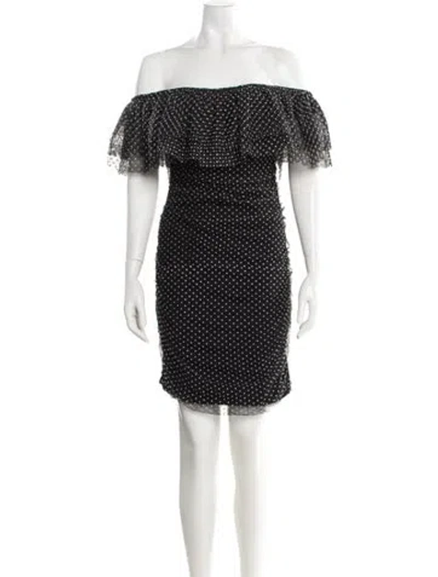 Pre-owned Maje Polka Dot Print Mini Dress In Black