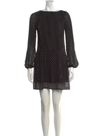 Pre-owned Maje Polka Dot Print Mini Dress In Black