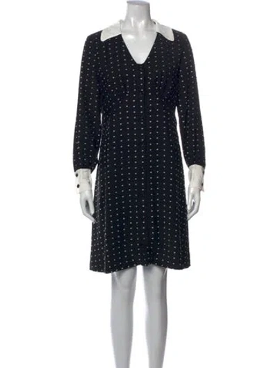 Pre-owned Maje Polka Dot Print Mini Dress In Black