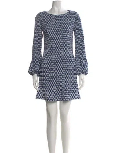 Pre-owned Maje Polka Dot Print Mini Dress In Blue