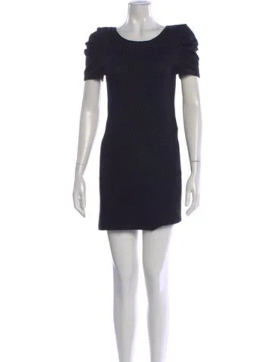 Pre-owned Maje Polka Dot Print Mini Dress In Blue