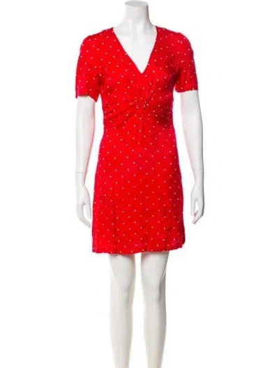Pre-owned Maje Polka Dot Print Mini Dress In Red