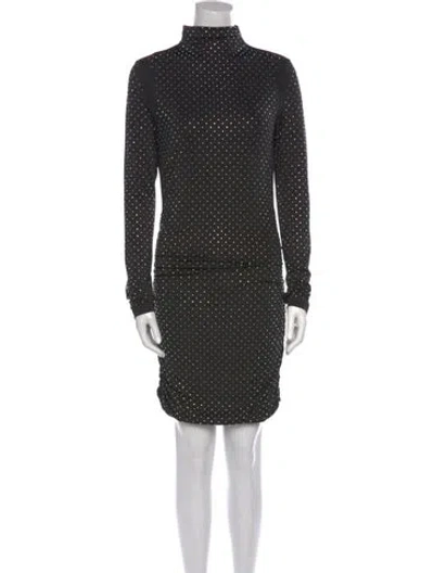 Pre-owned Maje Polka Dot Print Mini Dress W/ Tags In Black
