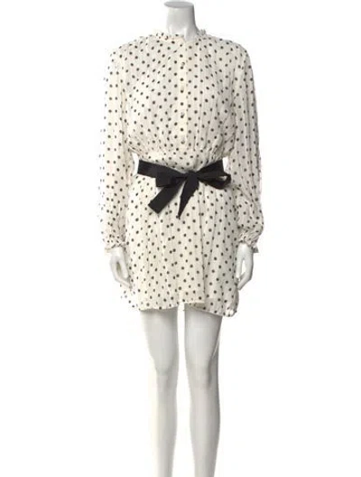 Pre-owned Maje Polka Dot Print Mini Dress In White