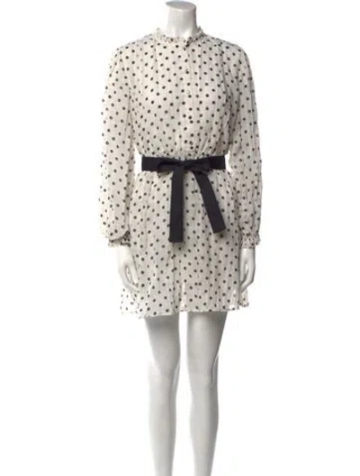 Pre-owned Maje Polka Dot Print Mini Dress In White