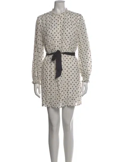 Pre-owned Maje Polka Dot Print Mini Dress In White