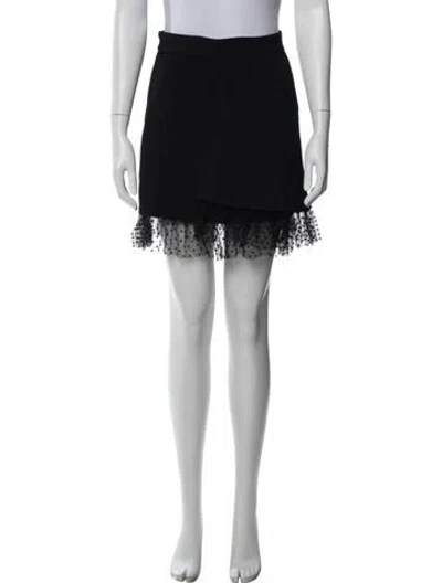 Pre-owned Maje Polka Dot Print Mini Skirt In Black
