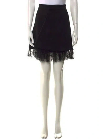 Pre-owned Maje Polka Dot Print Mini Skirt In Black
