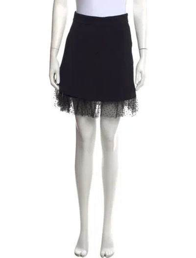 Pre-owned Maje Polka Dot Print Mini Skirt In Black