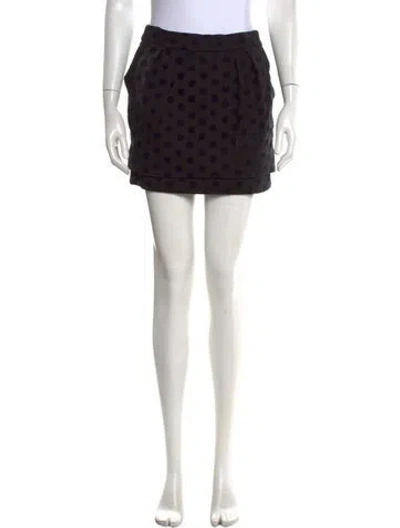 Pre-owned Maje Polka Dot Print Mini Skirt In Black