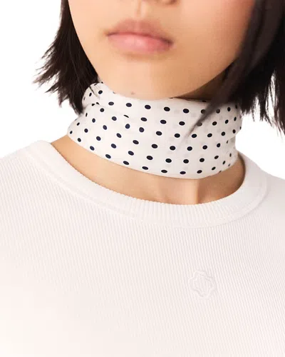 Maje Polka Dot Silk Scarf In White