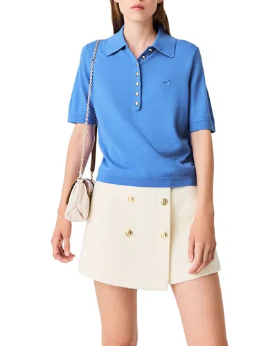 Maje Polo Collar Short Sleeve Sweater In Multi