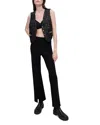 Maje Pomelo Split Hem Flared Pants In Black